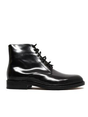 New! Vince Men's Damian Leather Boot High Shine Black Size 42.5 EU 9.5 US D509A